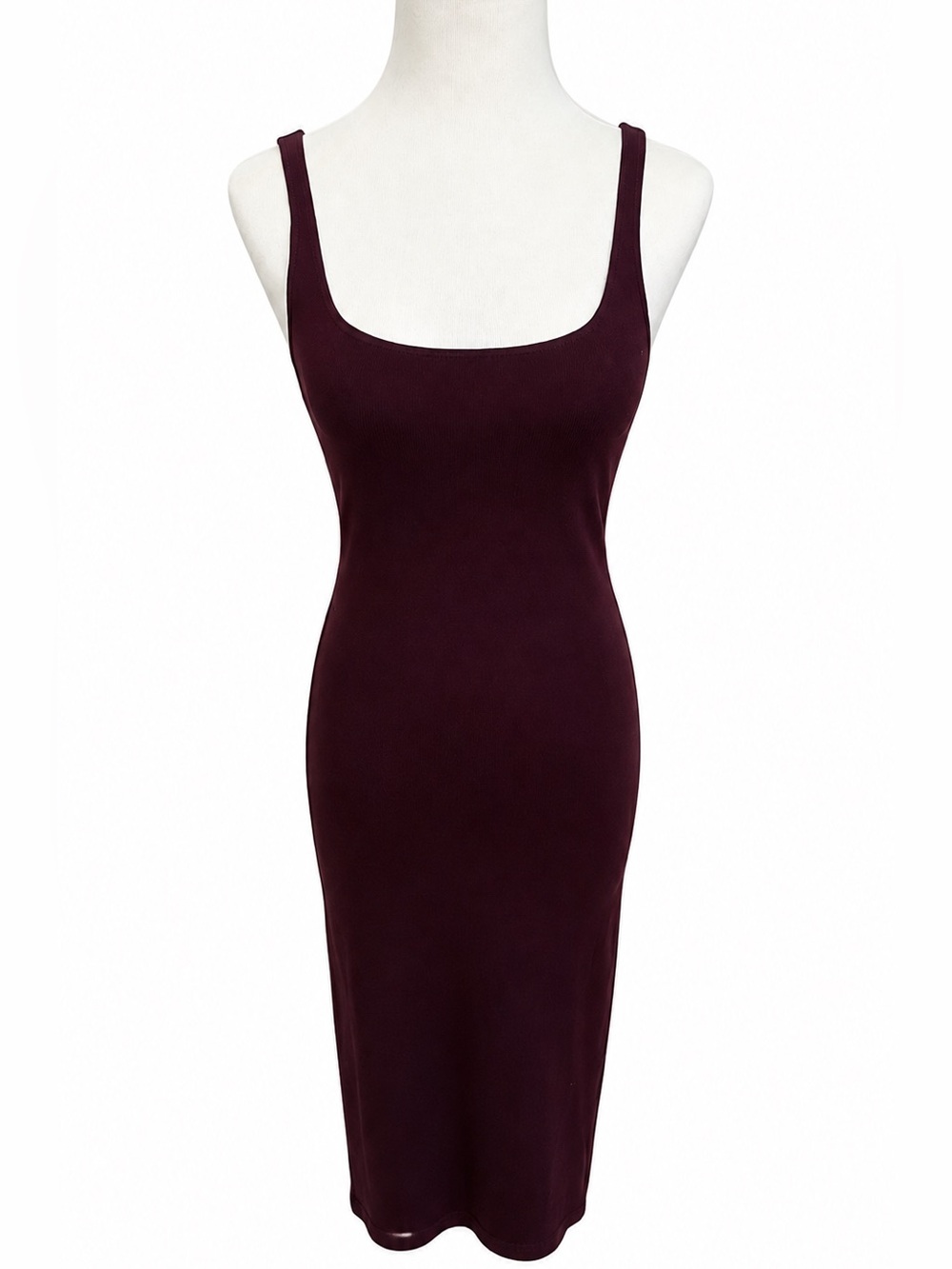 Forever 21 Sleeveless Scoop Midi Dress - Burgundy Small